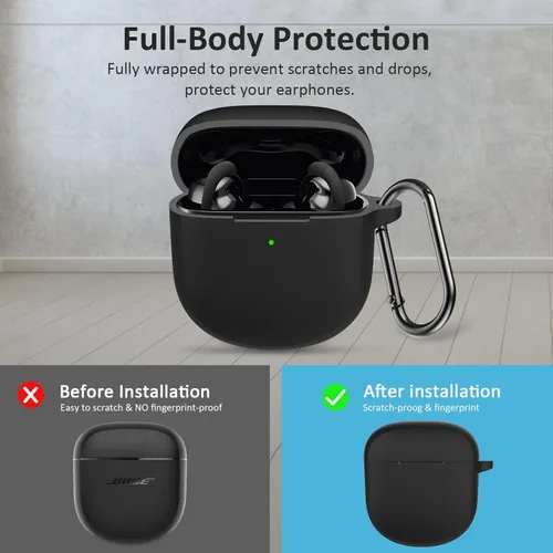 Miniatura 4 de LEFXMOPHY Funda para auriculares Bose QuietComfort II 2022/QuietComfort Ultra (2023), funda protectora de silicona (negro)