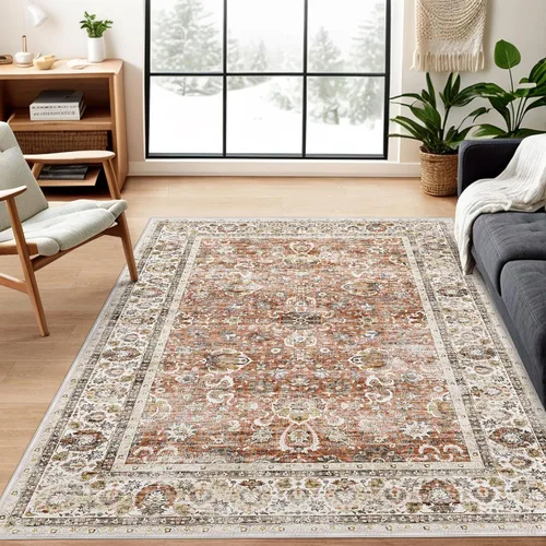 Miniatura 47 de Alfombras de área de 5 x 8 pies para dormitorio, alfombra lavable de 5 x 8, alfombra vintage grande, antideslizante, alfombra bohemia para sala