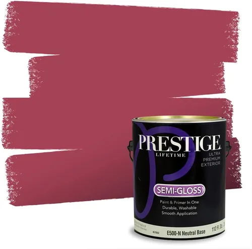 Miniatura 53 de Prestige Paints - Pintura exterior e imprimación en uno, 1 galón, plano, E500-P-A011GP