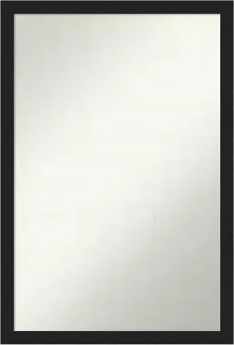 Miniatura 470 de Amanti Art Espejo de baño negro para sobre fregadero, 22 x 22 pulgadas, espejo de tocador cuadrado estrecho negro Avon, marco de madera casual
