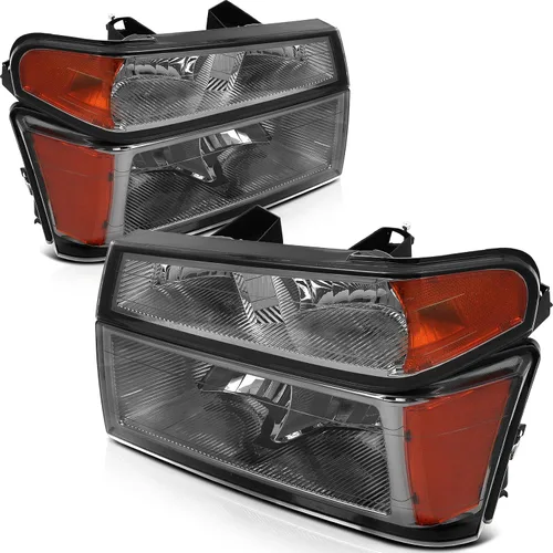 Miniatura 34 de Conjunto de faros delanteros para Chevy Avalanche 1500 2003-2006 para Avalanche 2500 03-06 para 1500 Classic 2007 carcasa negra reflector ámbar