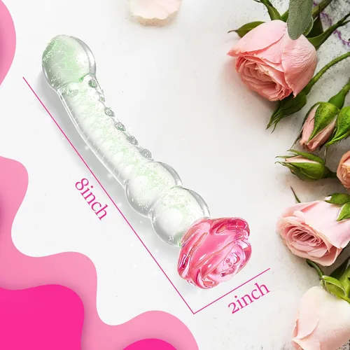 Miniatura 5 de Consolador de cristal rosa para adultos, herramienta para mujeres, consolador anal que brilla en la oscuridad, juguete de vidrio de borosilicato