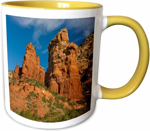 Miniatura 7 de 3dRose Danita Delimont – Rock Formations – Thunder, cafetera Rock, Sedona, Arizona, USA de montaña – Tazas, Negro/Blanco