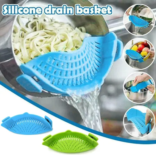 Miniatura 3 de 2 piezas de colador con clip, colador para ollas para pasta, carne, verduras y frutas, coladores de silicona - Se ajusta a todas las ollas y cuencos.