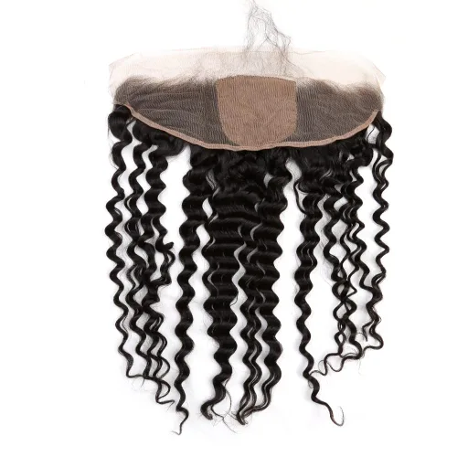 Miniatura 11 de Un donante de grado superior 13x4 base de seda cierre frontal de encaje cabello humano con cabello de bebé ondulado brasileño virgen cierre de pelo
