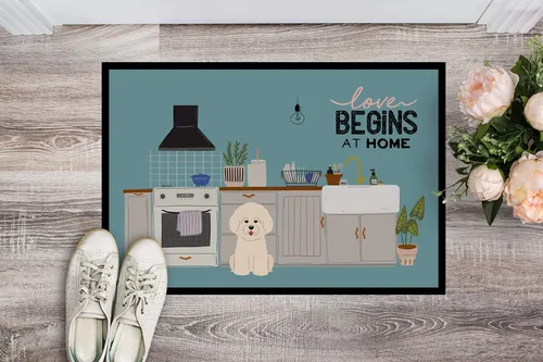 Miniatura 2 de Caroline's Treasures CK7779MAT Bichon Frise - Felpudo de cocina de 18 x 27 pulgadas, tapete para puerta delantera, para interiores y exteriores