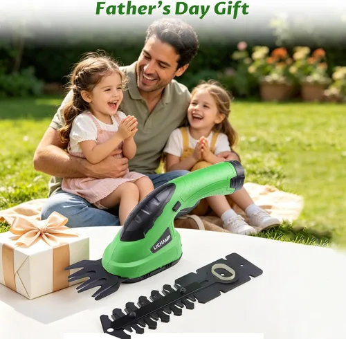 Miniatura 6 de Lichamp CGS-3601 CGS-3601 - Cortadora de setos eléctrica de mano 2 en 1 con batería recargable para jardín y césped, CGS-3601 Verde