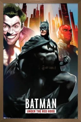 Miniatura 15 de Trends International DC Comics - Póster de pared de Batman con capucha roja, 14.725 x 22.375 pulgadas, versión enmarcada de madera de granero