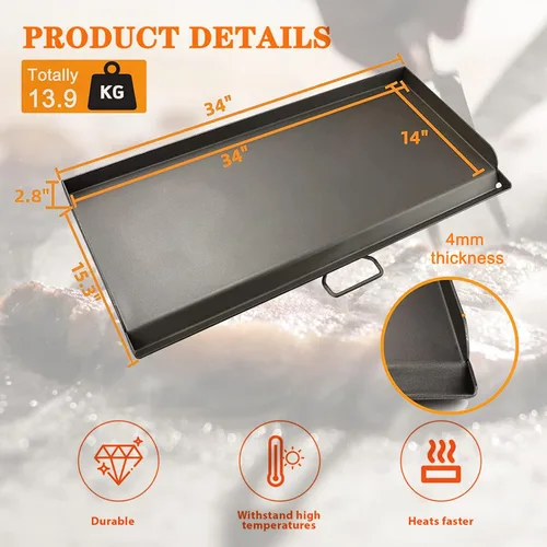 Miniatura 2 de Plancha para estufa Camp Chef de 2 quemadores, plancha plana para accesorios de Camp Chef, sistemas de cocina al aire libre de 14 x 32 pulgadas