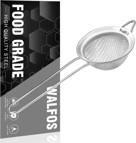 Miniatura 13 de Walfos Cuchara espumadera, colador de malla fina de acero inoxidable 304, filtro de aceite para espuma, colador de malla ultrafina perfecto