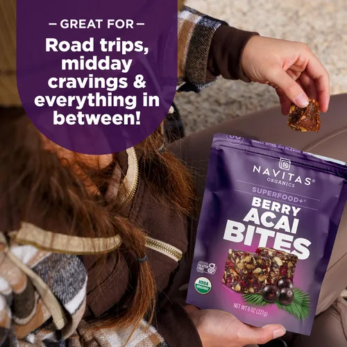 Miniatura 4 de Navitas Organics Berry Acai Superfood+ BITES – Power Snacks – Todo natural a base de plantas – Energía limpia y nutrición – USDA orgánico, sin OMG