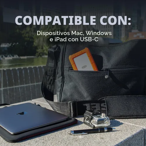 Miniatura 7 de LaCie Rugged HDD Externo Portátil de 5TB - Compatible con USB 3.0/2.0, Resistente a Golpes/Polvo/Lluvia para Mac y PC, Naranja, Gris