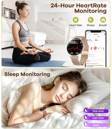Miniatura 7 de Relojes inteligentes para mujer con llamadas/respuesta: reloj inteligente AMOLED de 1.43 pulgadas con pantalla táctil para teléfono Android