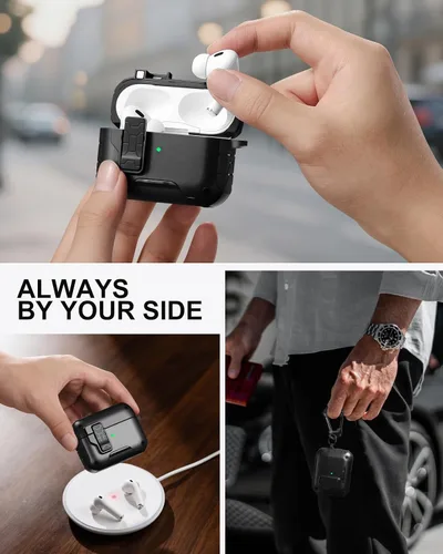 Miniatura 10 de Lerobo Funda para AirPods Pro 2, Compatible con Apple Airpod Pro Case de 2ª/1ª Generación con Soporte para Teléfono, Bloqueo Magnético y Kit