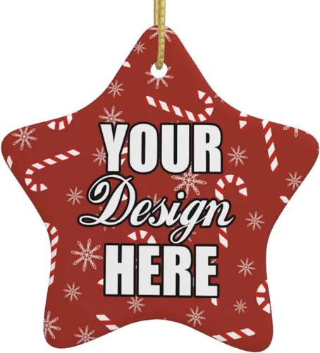 Miniatura 24 de Adornos de Navidad personalizados, colgante de cerámica personalizado con foto, texto/imagen, adorno colgante personalizado para parejas, niños