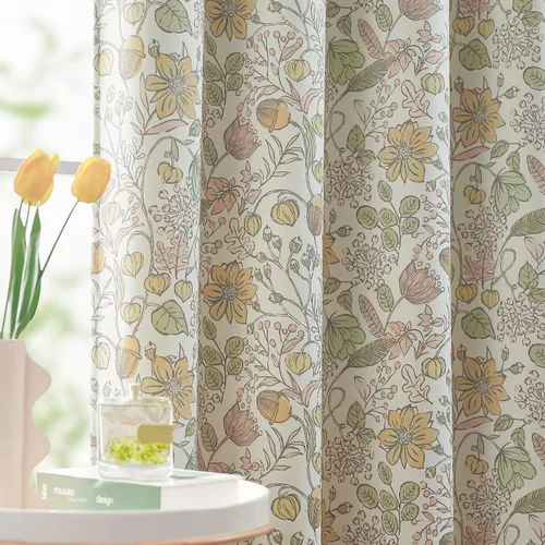 Miniatura 14 de jinchan Cortinas de Guardería 95% Blackout Rosa 63 Pulgadas de Largo Cortinas Florales para Habitación de Niñas, Cortinas de Estilo Granja para Sala
