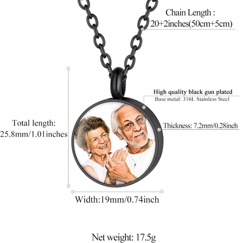 Miniatura 161 de FindChic Collares personalizados con urna para cenizas, barra vertical, gato, luna, reloj de arena, garra de perro, acero inoxidable, chapado en oro