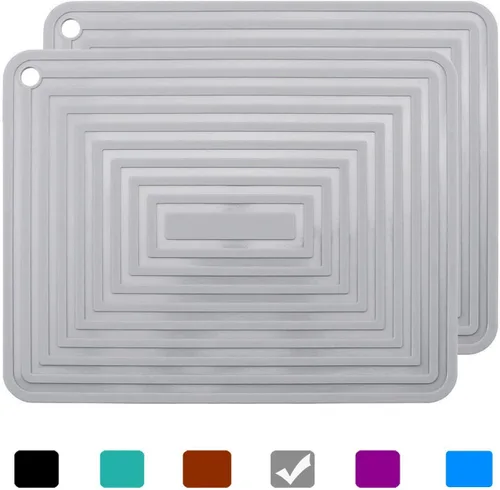 Miniatura 8 de LogHog Large Silicone Trivet Mats for Hot Dishes/Pans, Heat Resistant Pot Holder, 9"x12" Non Slip Flexible Durable Pot Coaster Kitchen Table Mats