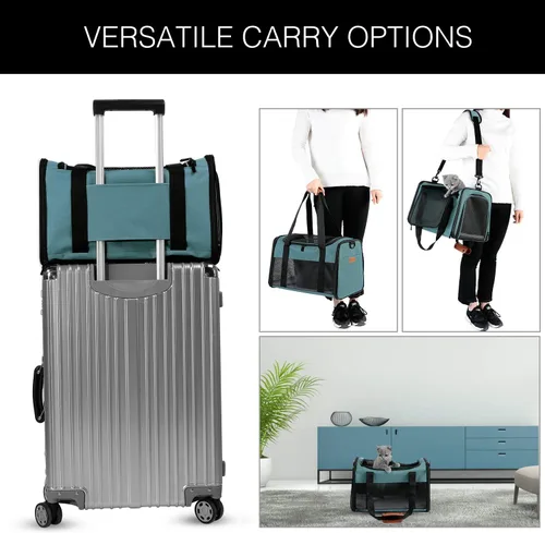 Miniatura 6 de Transportín para Gatos - Transportín Portátil Plegable para Perros y Mascotas, Bolsa para Mascotas de Lados Suaves hasta 15 Libras, Transportín