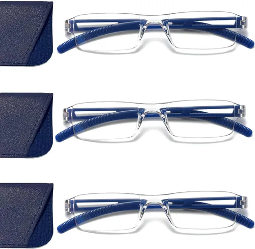 Miniatura 12 de Viseng Gafas de lectura y gafas de sol 3 en 1 con luz azul, lectores ultraligeros sin montura para hombres y mujeres, visión HD para interiores
