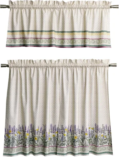 Miniatura 22 de Maison d' Hermine Juego de cortinas de cocina para ventanas, juego de cortinas de cocina 100% algodón, cenefas para el hogar [2 niveles