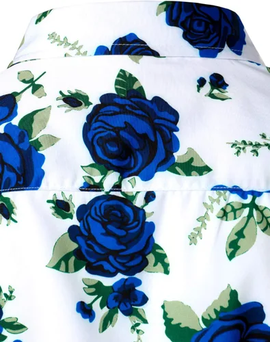 Miniatura 5 de ZEROYAA Camisas de vestir de manga larga con botones y estampado 3D para hombre, diseño urbano