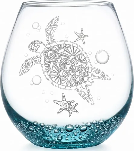 Copa de vino sin tallo de tortuga marina para mujeres, 19 Oz, regalos de cumpleaños únicos ideales para amantes de las tortugas, regalos del Día de