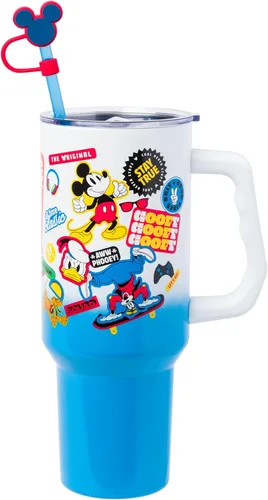 Miniatura 54 de Silver Buffalo Disney Lilo and Stitch Aloha - Vaso de acero inoxidable de doble pared con asa y pajilla, se adapta al portavasos estándar, 40 onzas