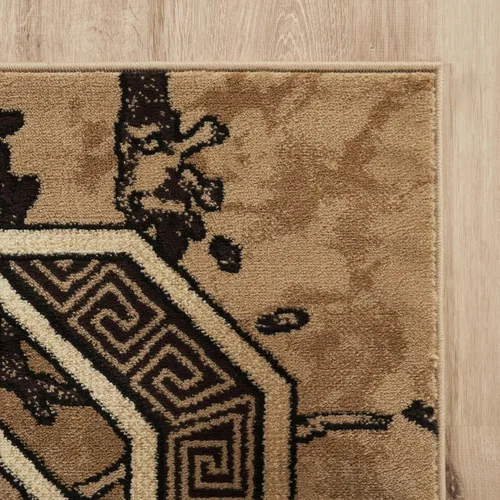 Miniatura 5 de Glory Rugs Alfombra moderna de 2x7, color marrón, beige, negro y crema, con textura de mármol, alfombra suave contemporánea para piso, con textura