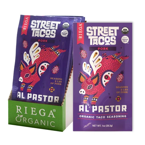 Miniatura 12 de Riega Street Taco Seasoning, mezcla de especias mexicanas orgánicas para cocinar comidas auténticas, carnitas, paquetes de 1.1 onzas, 8