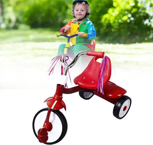Miniatura 6 de Triciclo para niños pequeños, triciclo para niños con caja de almacenamiento abatible, asiento ajustable de 3 posiciones, diseño plegable