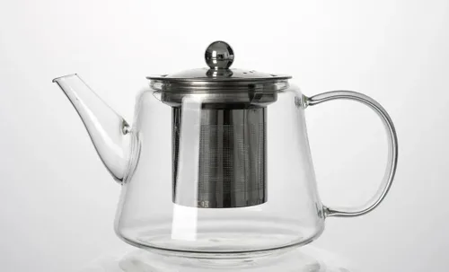 Miniatura 3 de Tetera de vidrio de borosilicato de 25 onzas (25.4 fl oz) con infusor de acero inoxidable extraíble con caja de regalo, tetera transparente