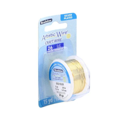 Miniatura 41 de Artistic Wire Alambre de Cobre Coloreado Plateado en Plata Resistente al Deslustre para Manualidades y Envolver Joyería, Resistente al Deslustre