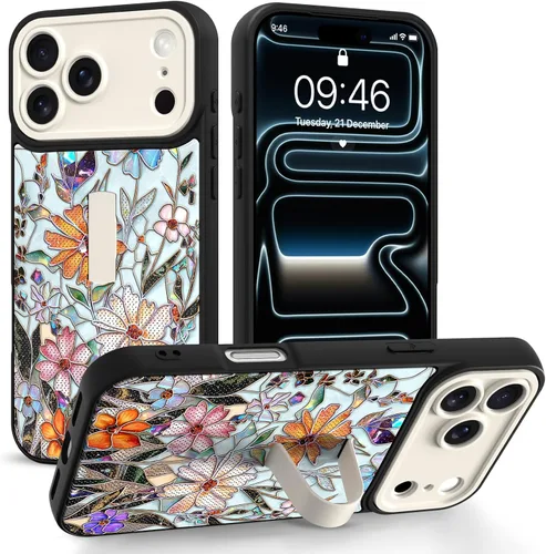 Miniatura 91 de Funda compatible con iPhone 17 Pro Max con correa de mano para los dedos, funda de teléfono con estampado de leopardo y guepardo para mujeres