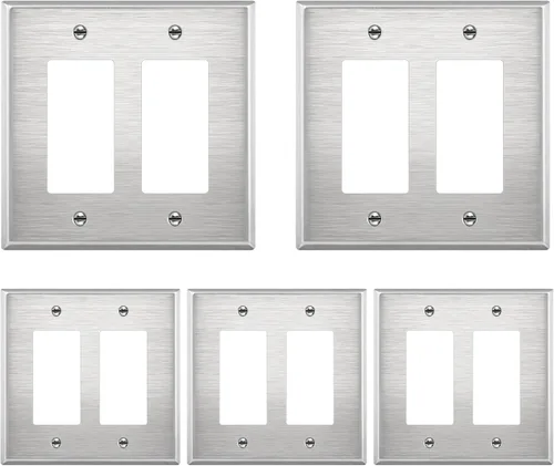Miniatura 44 de LIDER Placa decorativa de pared de metal para interruptor o receptáculo, cubierta de salida de acero inoxidable, resistente a la corrosión