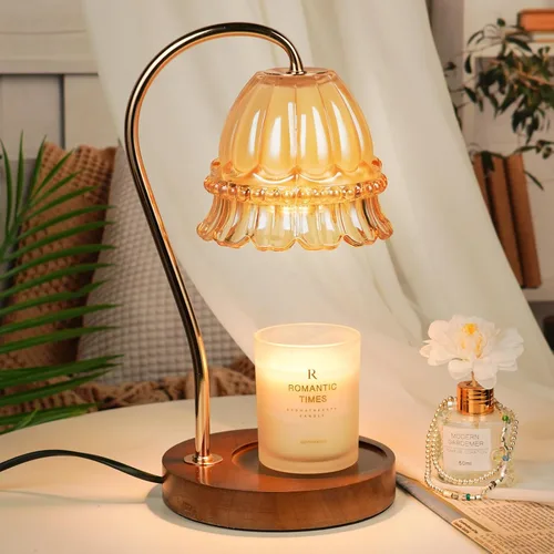 Miniatura 23 de Funistree Paquete de 2 lámparas calentadoras de velas de flores, lámpara de vela con temporizador, regalos de cumpleaños de Navidad para mujeres