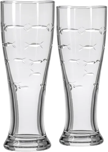 Miniatura 17 de Rolf Glass School of Fish - Copas de vino blanco de 12 onzas, juego de 4 copas de vino sin plomo, copas de vino grabadas con rueda de diamante, 12oz