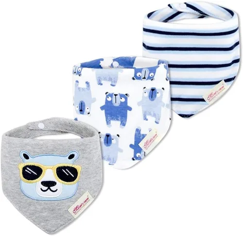 Miniatura 11 de JN&LULU Paquete de 3 baberos de bebé recién nacido, bandana, baberos para babear, de algodón, regalos para bebés