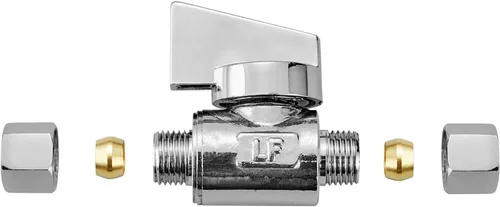 Miniatura 9 de Paquete de 2 válvulas de ángulo de compresión de 1/4 pulgadas de latón de alta calidad x 1/4 pulgadas de ángulo recto de agua de cuarto de vuelta