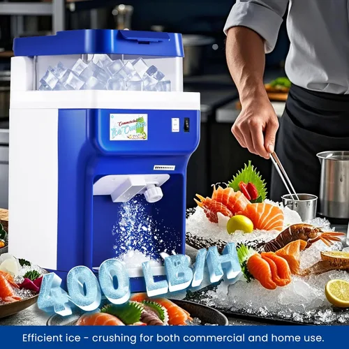 Miniatura 2 de NEWTRY Máquina trituradora de cubitos de hielo comercial de 8.45QT Máquina de afeitar de hielo eléctrica con hoja de aleación de aluminio Máquina
