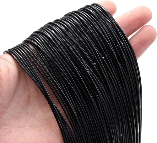 Miniatura 4 de 60 piezas de cordón encerado para la fabricación de joyas, cuerda de collar con cierre para pulseras y colgantes, negro