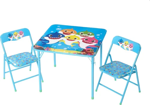 Miniatura 23 de Idea Nuova Juego de muebles de 3 piezas con 1 mesa cuadrada y 2 sillas plegables para niños, Strawberry Shortcake Tarta de Fresa