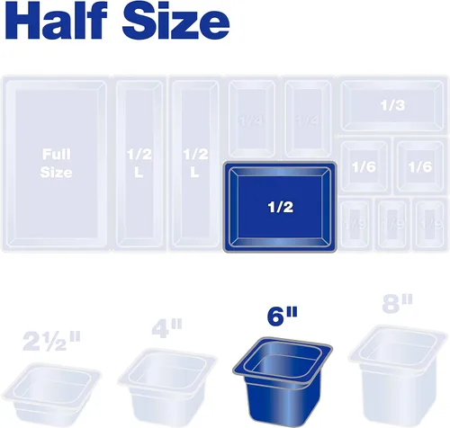 Miniatura 8 de Carlisle FoodService Products Storplus Bandeja de Comida Tamaño 1/2 para Catering, Buffets y Restaurantes, Policarbonato de 6 Pulgadas de Negro