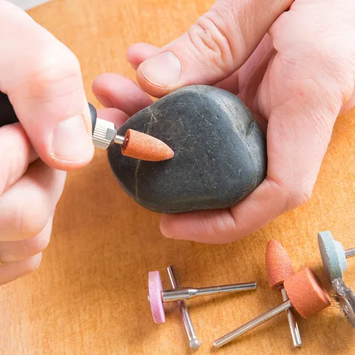 Miniatura 6 de uxcell Brocas de molienda montadas cabezas de amoladora diferentes formas de cabeza ruedas de pulido de silicona para herramientas rotativas gris