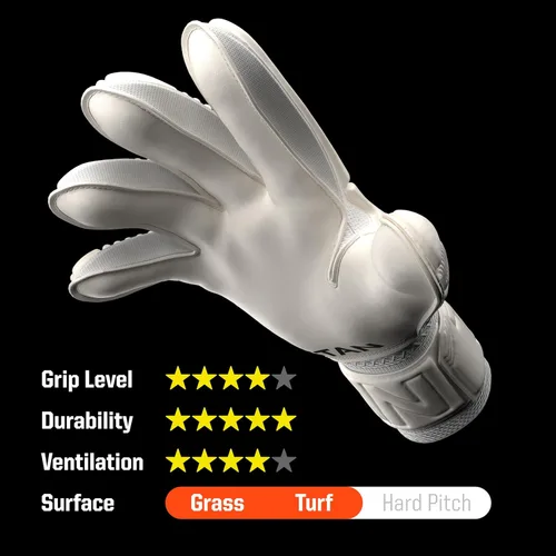 Miniatura 3 de T1TAN Clásico 1.0 Blanco Junior Guantes de Fútbol para Niños - Guantes de Portero para Arquero - Fútbol - Niños y Jóvenes
