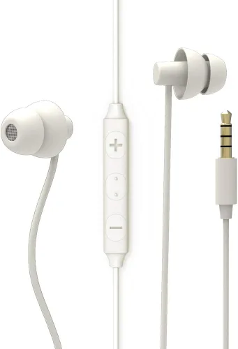 MAXROCK Auriculares para dormir, ultra suaves y cómodos tapones para los oídos con aislamiento de ruido, auriculares intrauditivos con micrófono y