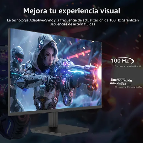 Miniatura 4 de KTC Monitor de computadora de 24 pulgadas QHD 2560x1440 IPS, monitor de 2K para juegos de 100Hz sin marco para oficina, sincronización adaptativa