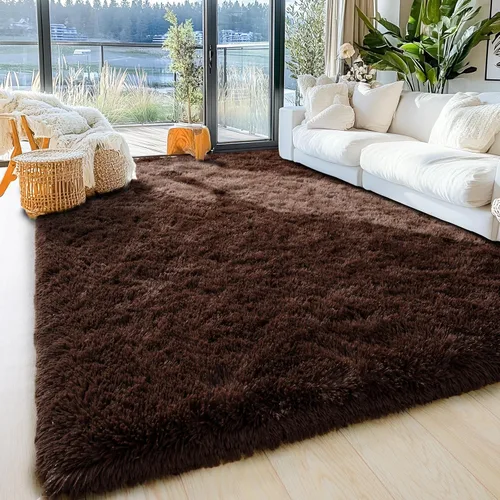 Miniatura 174 de Alfombras de área de 8x10 para sala de estar, alfombra shaggy grande ultra suave y esponjosa para dormitorio, alfombras de felpa mullida Blanco crema