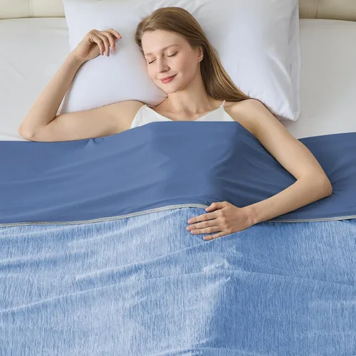 Miniatura 14 de Manta refrescante para durmientes calurosos tamaño individual 60"x80", manta de verano ultra fría que absorbe el calor para mantener el cuerpo