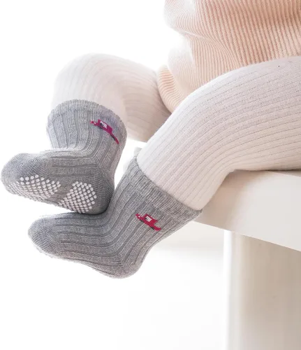 Miniatura 3 de VWU Calcetines de algodón para bebés y niños pequeños con empuñaduras de 0-5T, 6